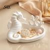 Coastal Style Home Decor Seahorse Coral Jewelry Tray, 3D Printed Ocean Themed Ring Earring Desktop Storage Tray Holder, Decorative Trinket Dish