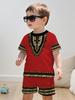 New Girls' Clothing Casual and Fashionable Cartoon Print Kids Round Neck Short-sleeve T-shirt and Shorts Set children's clothing