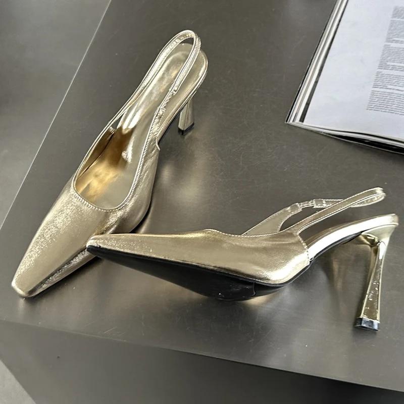 

EilykenЗолотоСереброОстрый НосокЖенщиныТуфлиСексуальнаяВечеринкаВыпускной ВечерТуфли на Высоких КаблукахНеглубокийМулЖенщинаСандалии