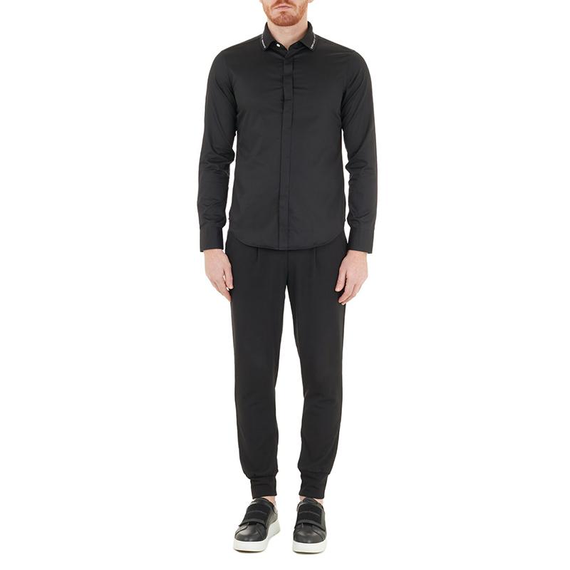 EMPORIO ARMANI Shirts Men's Black Square Collar Moderate 3K1CP8-1NXRZ-0999