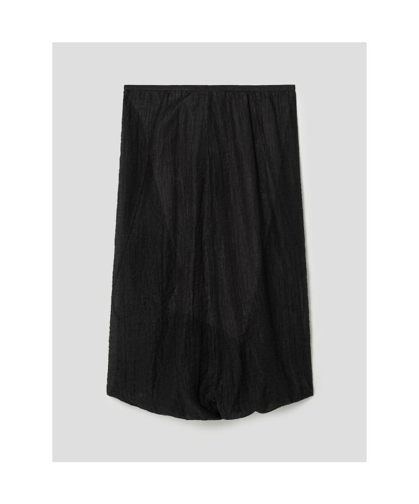 Anggae Black Sheer Midi Skirt Black