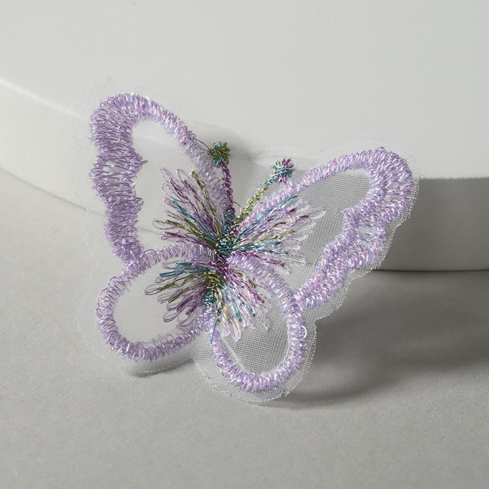 20Pcs Single layer Golden Thread Butterfly Appliques  Bridal Hair Accessories