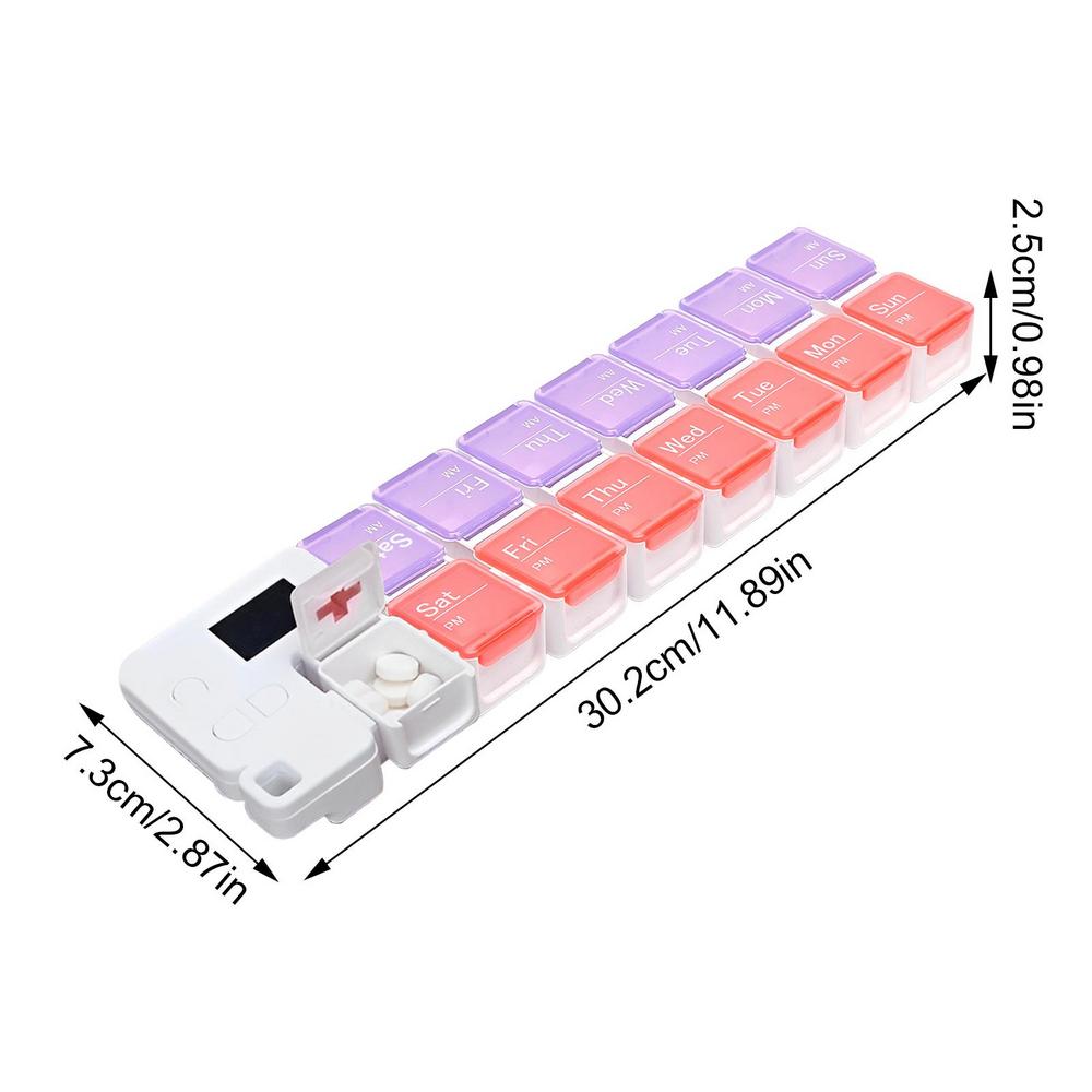 

Daily Pill Box Reminder Digital Pill Dispenser Organizer Daily Medicine Dispenser With 14 Grids For Elderly Senior Grandfather