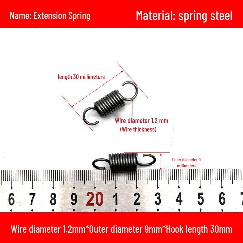

Пружина растяжения из проволоки 1,2 мм с крючком - Аксессуар пружины с мягким усилием растяжения