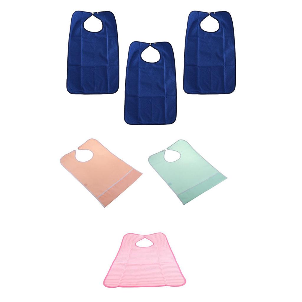 Waterproof Eating Bibs Towel Material Adult Dining Clothing Protector Reusable Patient Bibs for Elderly Mealtime Care