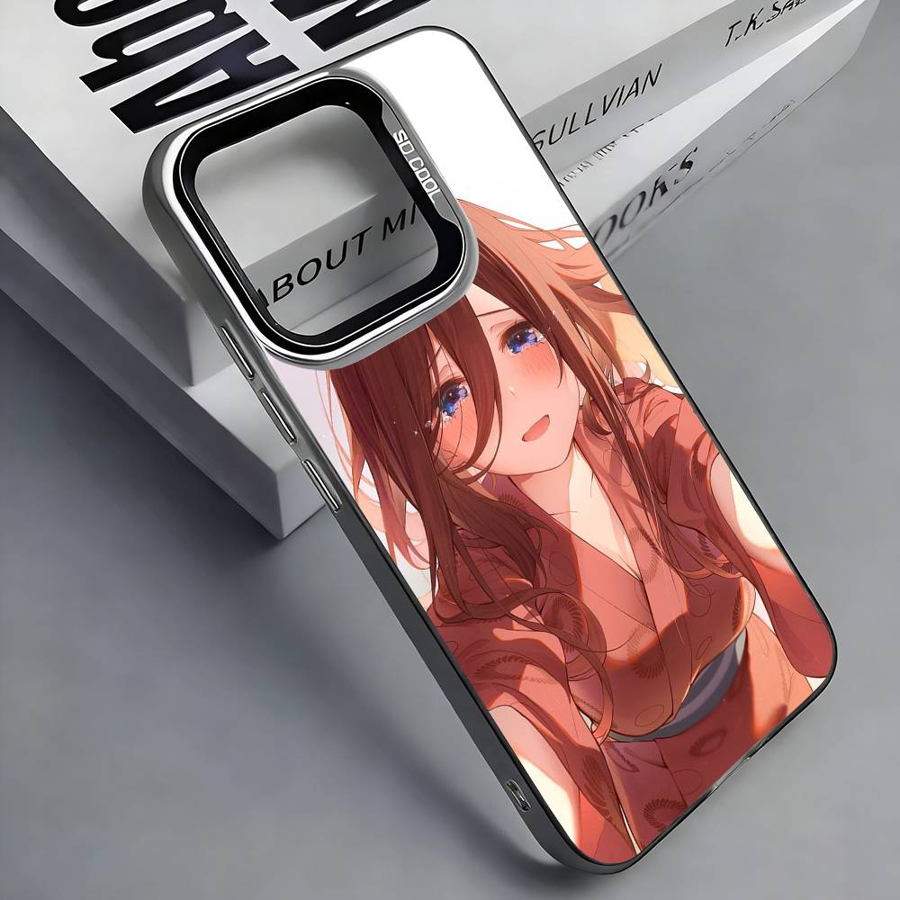M-Miku N-Nakano Colorful Silver Back Phone Case For IPhone 17 16 15 14 13 12 11 Plus Pro Max Plus