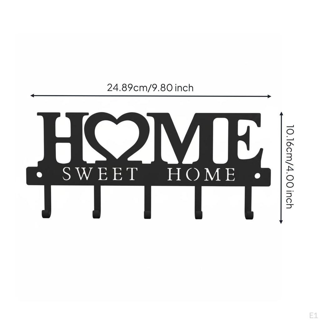 WallAttached Key Holder Multi Hook Metal Home Storage for Hallway