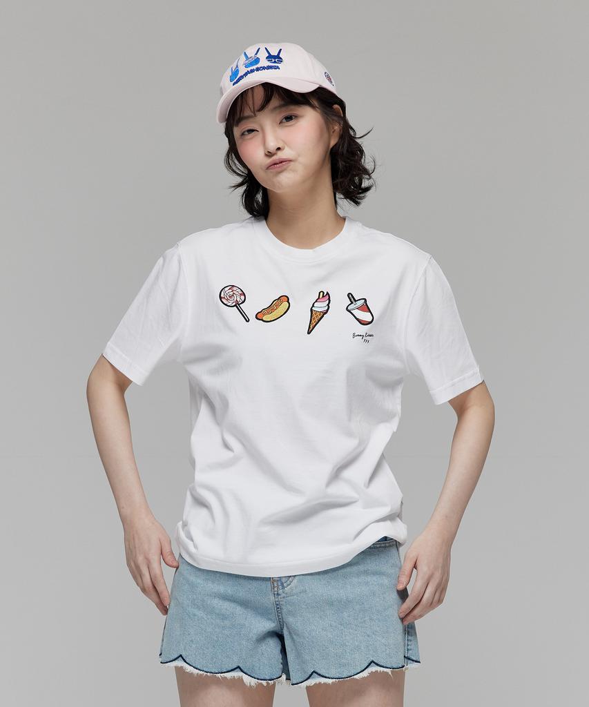 Pipilapin Women'S Snack Wappen Emblem Short Sleeve T-Shirt/Fm9Wts09F White
