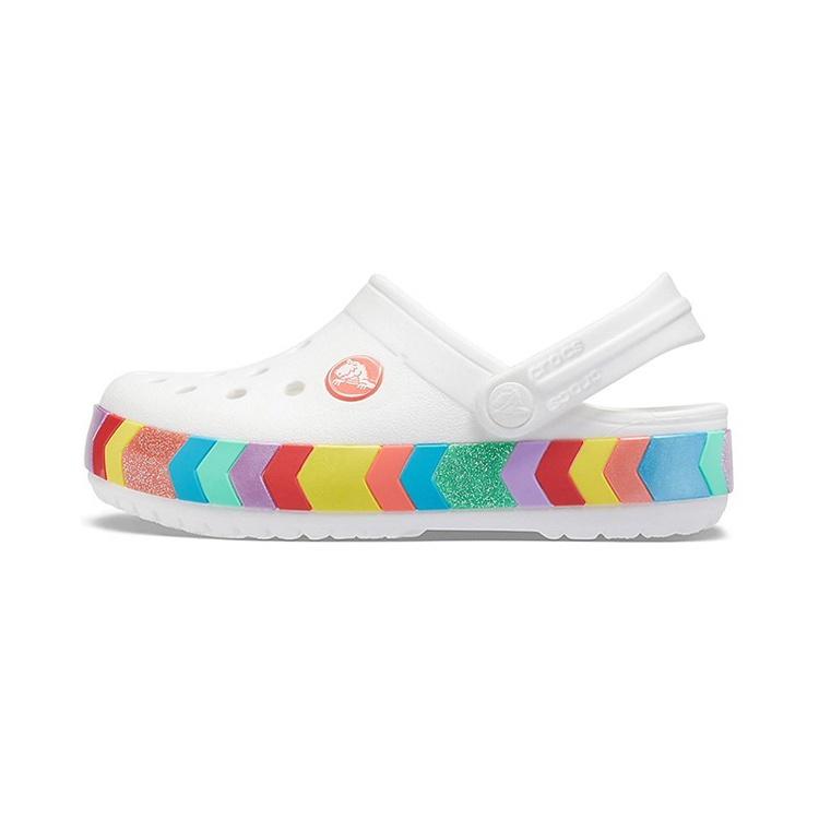 Crocs Rainbow Outdoor Beach Sports Big Boys White Sandals Kids 207007-100 EU 32-33