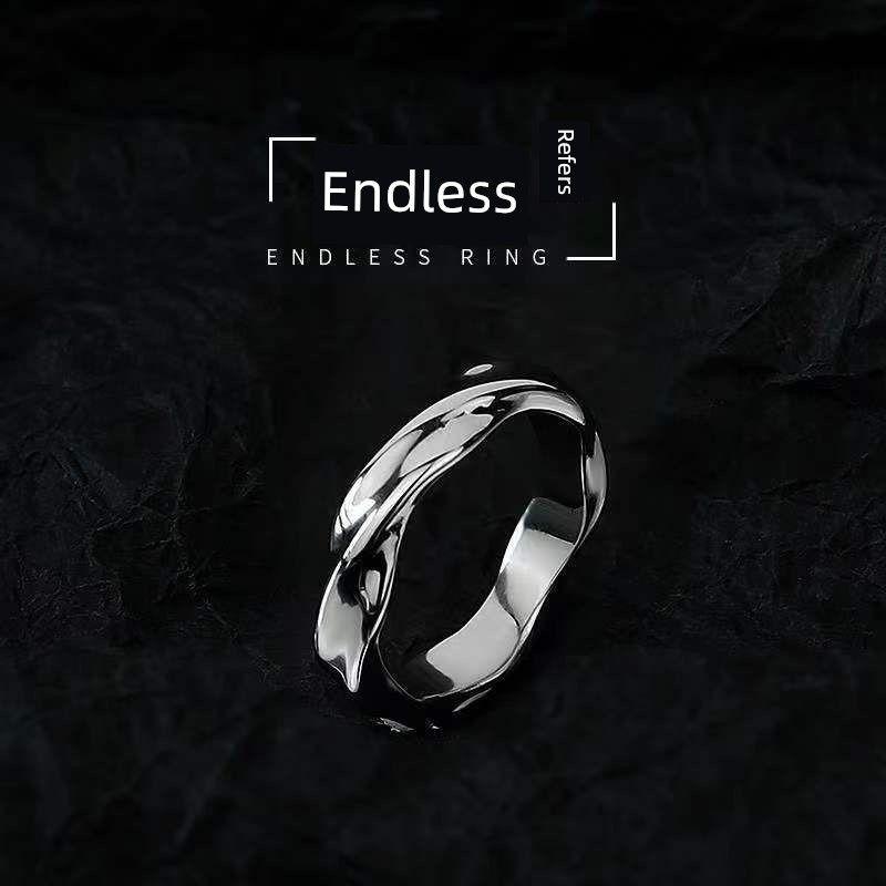 

Кольцо Лента Мёбиуса Мужское и Женское Личность, Тренд, Мода Причудливая Доступная Роскошь Холодный Ветер Титановая Сталь Кольцо с Открытым Концом Mobius Ring Opening adjustable