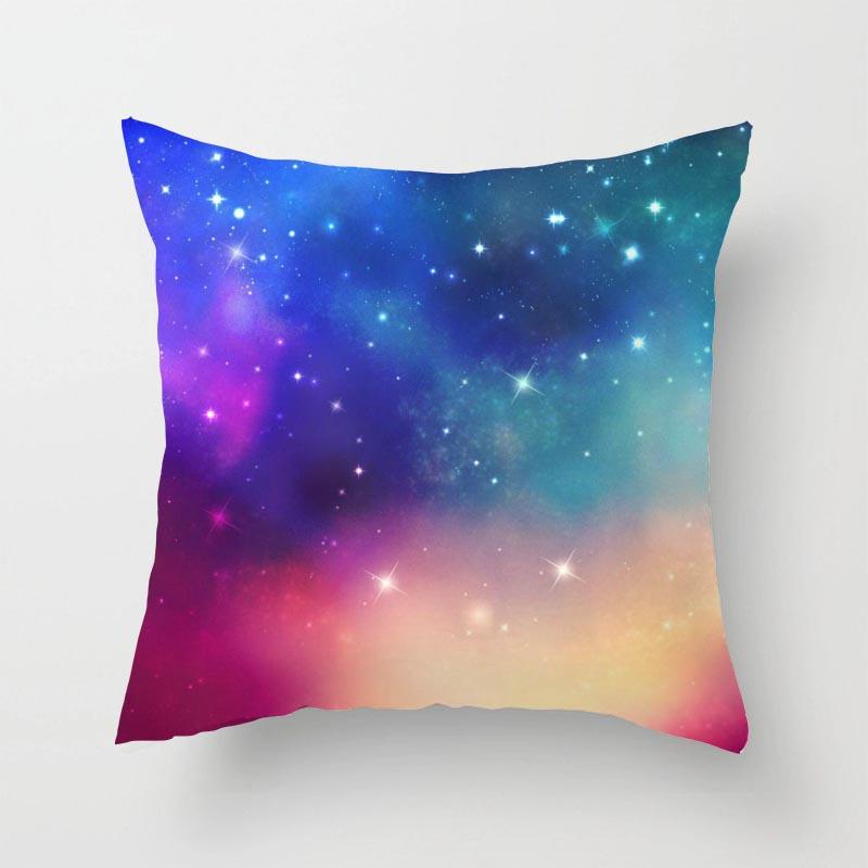 Fronha para quarto e sala de estar, capa para sofá, quadrado, galáxia, colorido, geométrico, almofada