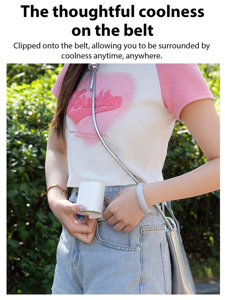 360° Rotatable Outdoor Mini Fan Portable Umbrella Clip Fan 5 Speed Settings Summer Waist/Desktop Cool Fan USB Charging