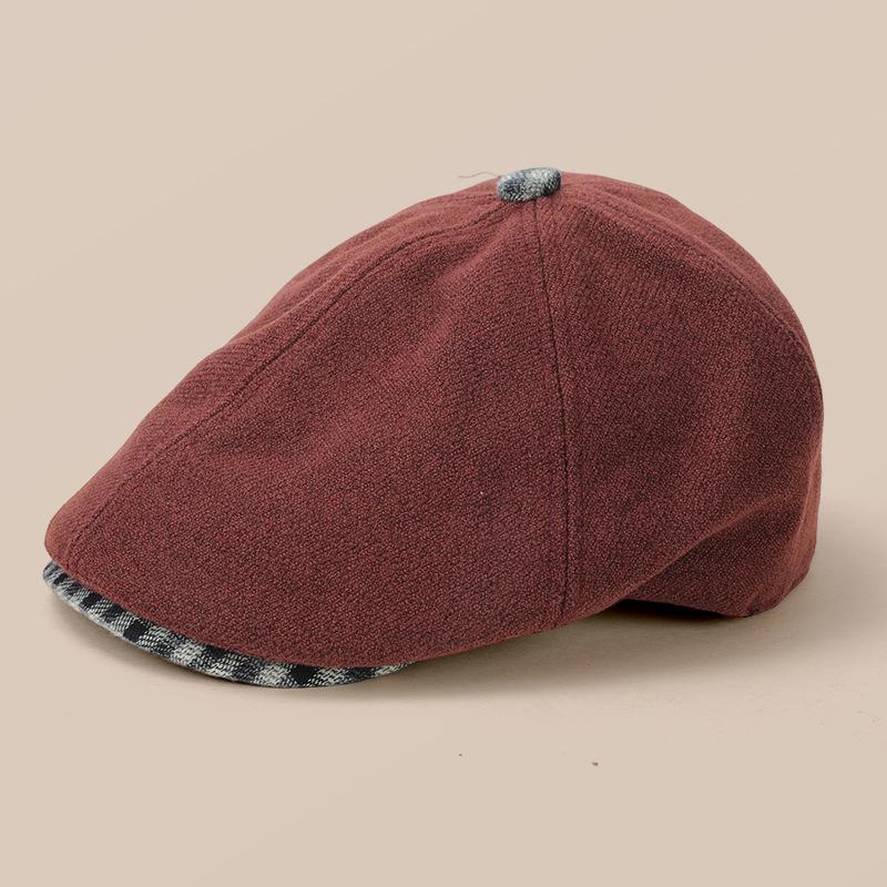Artistic Japanese Retro Brown Newsboy Cap for Women with Large Head Circumference; Versatile, Face-Slimming, Trendy Wear.