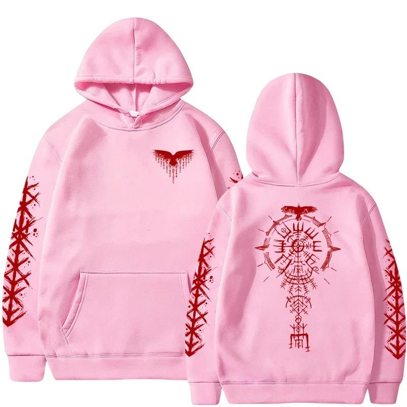 Ancient Viking Raven Print Hoodie Male Daily Casual Fashion Sporty Coats 2025 Autumn New Arrival Men's Sweatshirt High Quality