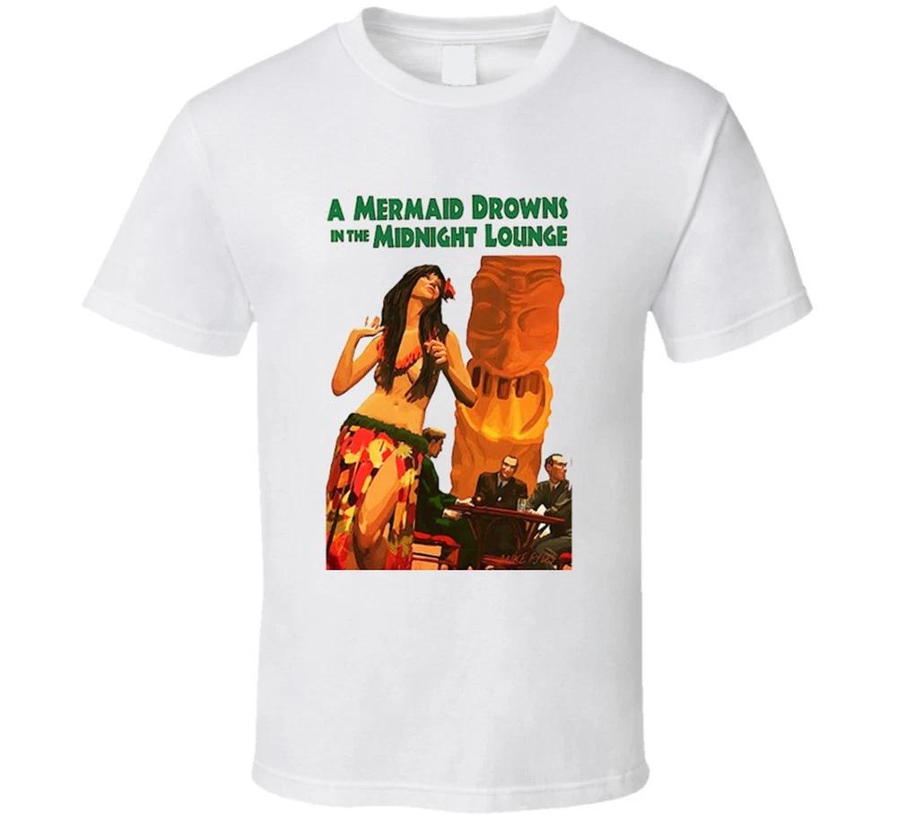 

Mermaid Drowns Mens Retro Vintage T-shirt Tee Tiki Hawaiian Hula 50s 60s XL