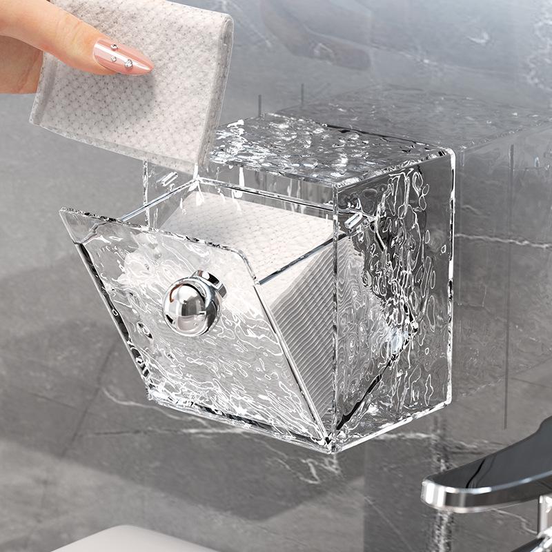 Caixa de Armazenamento de Banheiro de Parede Sem Furos com Espelho Dobrável e Porta Cotonetes à Prova de Pó.