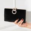 New Fashion Temperament Women's Dinner Bag High-end Velvet Clutch Bag Solid Color Chain Diamond Evening Bag