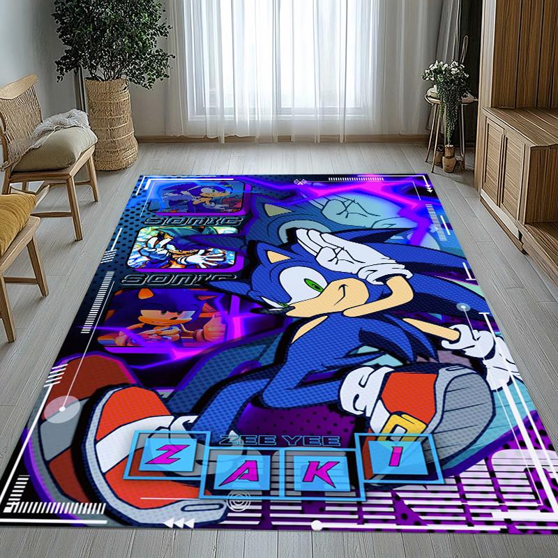 Retro S-Sonic Cartoon Games Living Room Non-Slip Area Rug Soft Carpet for Bedroom Kids Playroom Sofa,Home Decor Doormat Gift