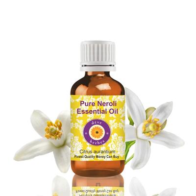 Huile Essentielle Neroli Herbes Deve (Citrus aurantium) avec compte-gouttes en verre Pur | Non collant | Non gras | Léger | Hommes et Femmes | Tous types de peau