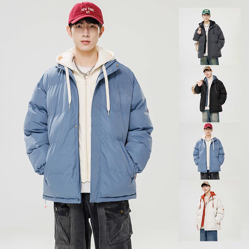 Large Size Cotton-padded Clothes Men's New Winter Thickened Cotton-padded Jackets Warm Hooded Jackets Fat Cotton-padded Clothes Fake Two Pieces