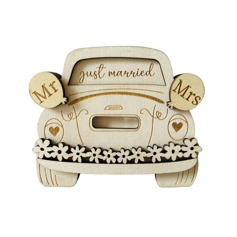 

1 шт. Поздравительная открытка, незаконченное украшение для рабочего стола, деревянные поделки, креативный держатель для денег, форма автомобиля, свадьба