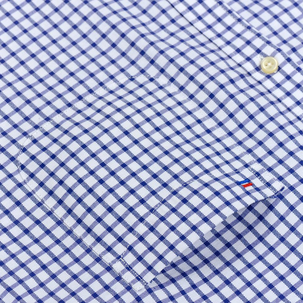 Herren Langarm Oxford Kariert Gestreift Arbeits Freizeit Hemd mit Tasche, Frühling Herbst Baumwollmischung Regular-Fit Button-Down Hemden