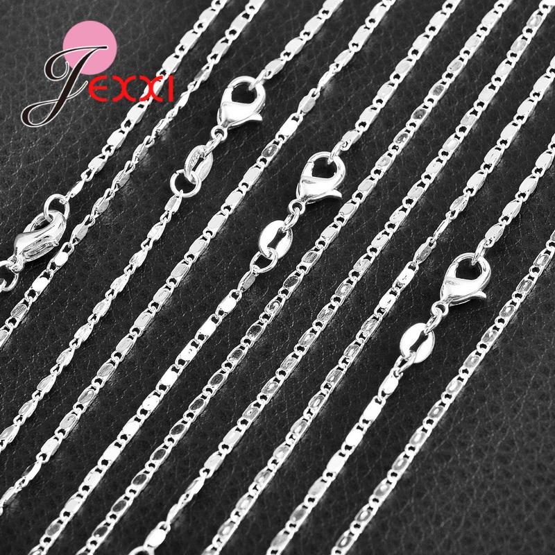Wholesale 1PC 22 Inches Fine Real Pure 925 Sterling Silver Unisex Jewelry Necklace Chains With Lobster Clasps