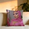 Hot Rapper MMegan Thee Stallion Pillow Case Square DoubleSided Sofa Cushion Cover Bedroom Bedside Pillow