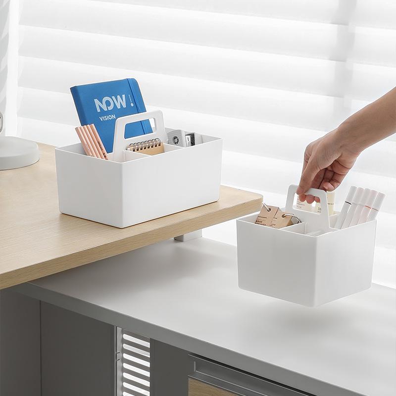 Large Capacity Rectangular Four-Compartment Stackable Desktop Organizer