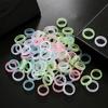 10 Pcs Candy Color Resin Ring Fashion Stackable Rings Y2K Luminous Ring Jewelry