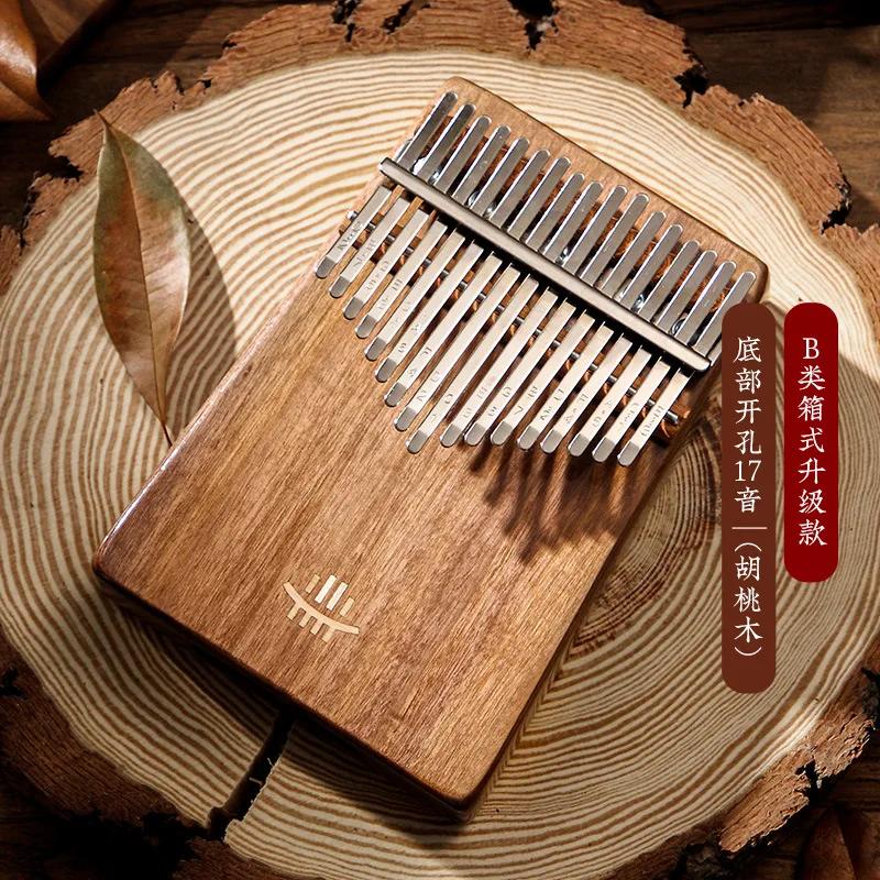 

Hluru Kalimba 17Key Professional 21 Key Thumb Piano Rosewood Acacia Walnut Finger Piano Mbira For Beginner