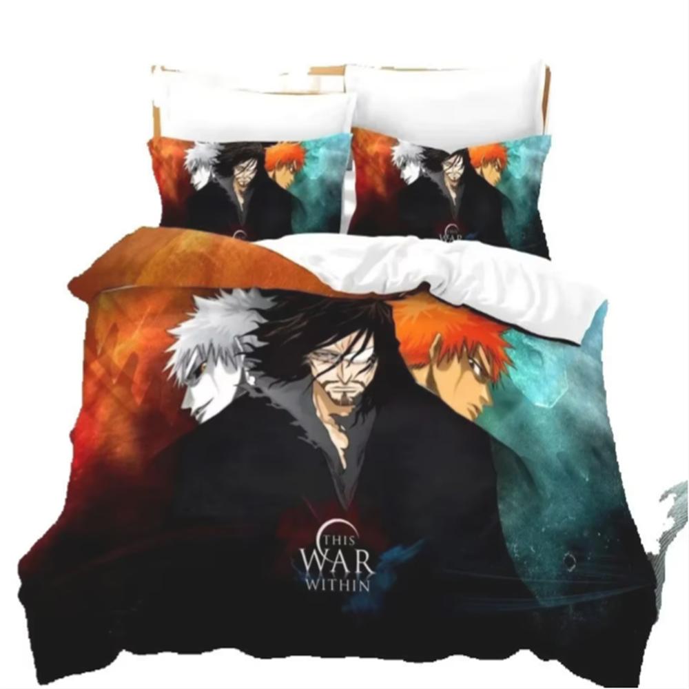 Anime Bleach Toushirou Ichigo Soft Duvet Cover Pilowcase Beding Set Double Twin Ful Quen King Adult People Children Kids Bedclothes Comfortable Quilt