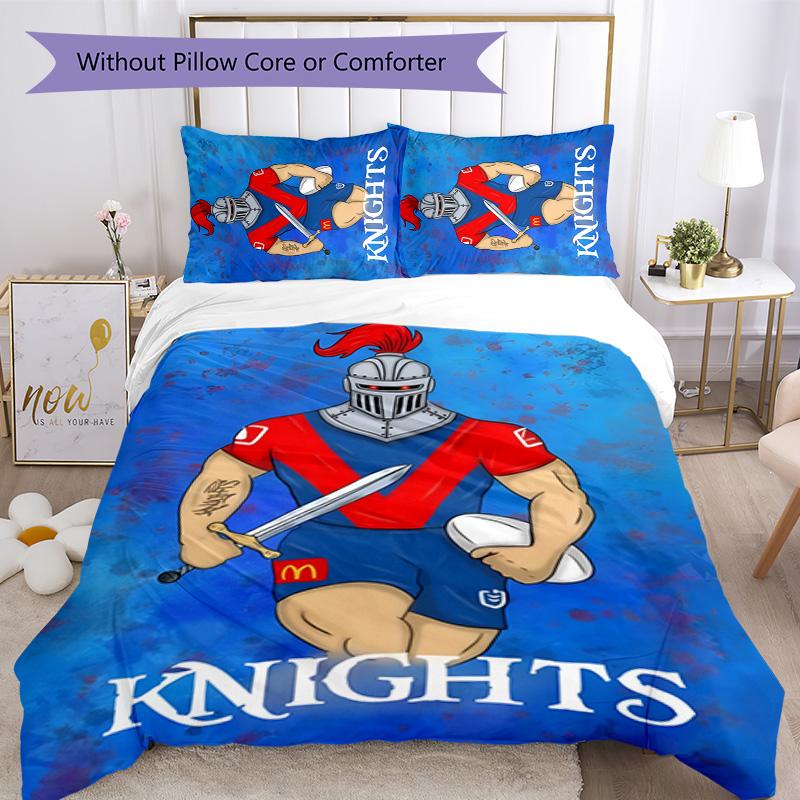 Knights 3pcs Bedding Set Duvet Cover Closure Includes 1 Duvet Cover & 2 Pillowcases for All Seasons Bedroom Home Dorm Decor