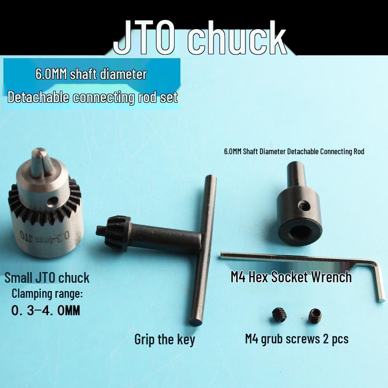 Trituratore Elettrico Mini & Mandrino per Trapano JT0: Accessorio di Precisione Fai da Te 0,3-4 mm