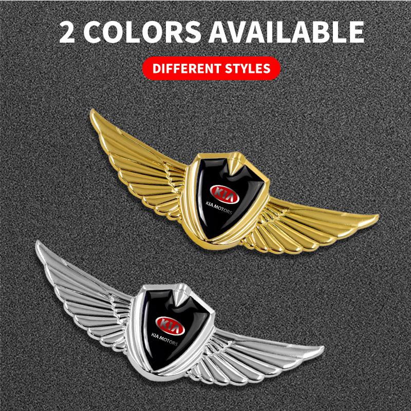 3D Wings Metal Shield Logo Metal Sticker Decorate Car Accessories For Kia Cerato