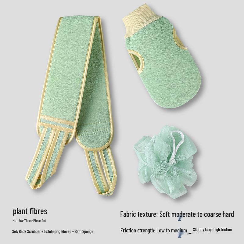 Double-Sided Exfoliating Bath Towel - Pain-Free Skin Care for Men & Women with Fine Sand Texture, Ideal for Back Scrubbing and Bathing.