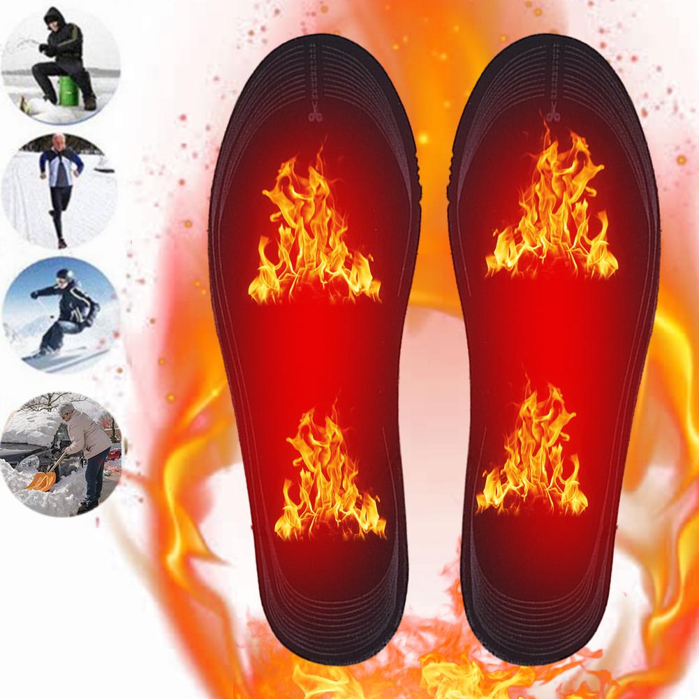1-4Pair Electric Heated Insoles Cuttable Electric Heated Insoles USB Heating Warm Sock Pad Mat Winter Thermal Insole For Outdoor