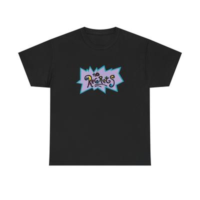 No Regrets Funny 90s Cartoon Graphic T Shirt Unisex Heavy Cotton Tee