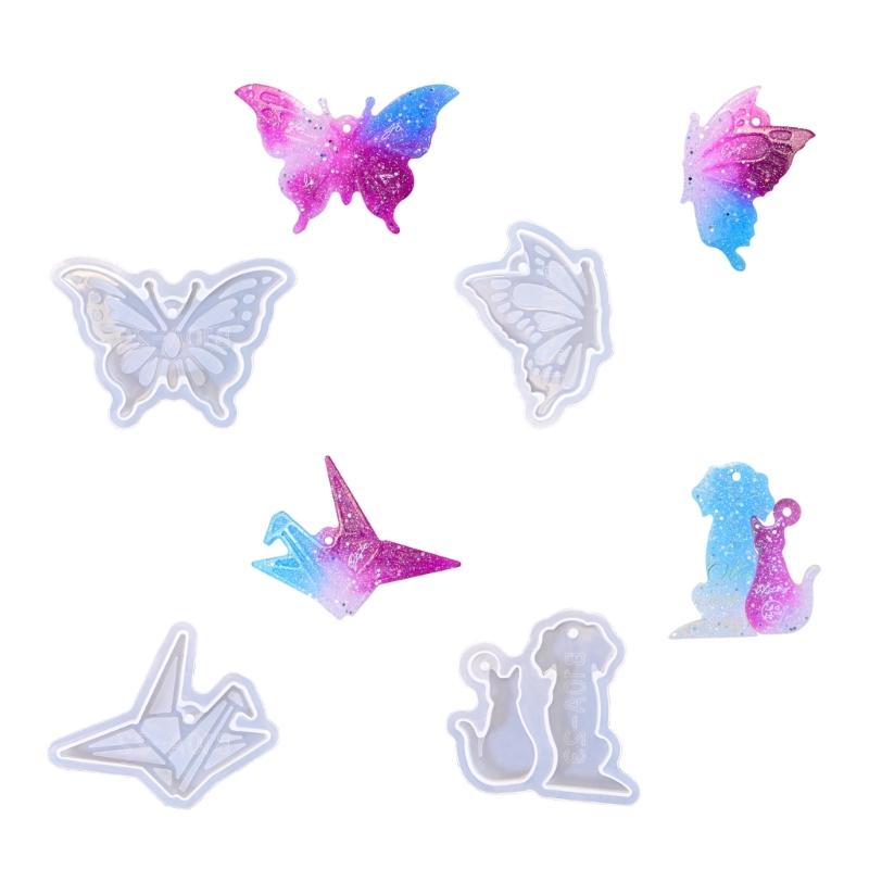 

Flexible Silicone Mold For Creative Keychain And Home Decors Projects Featuring Unique Butterfly And Paper Cranes Shapes 1