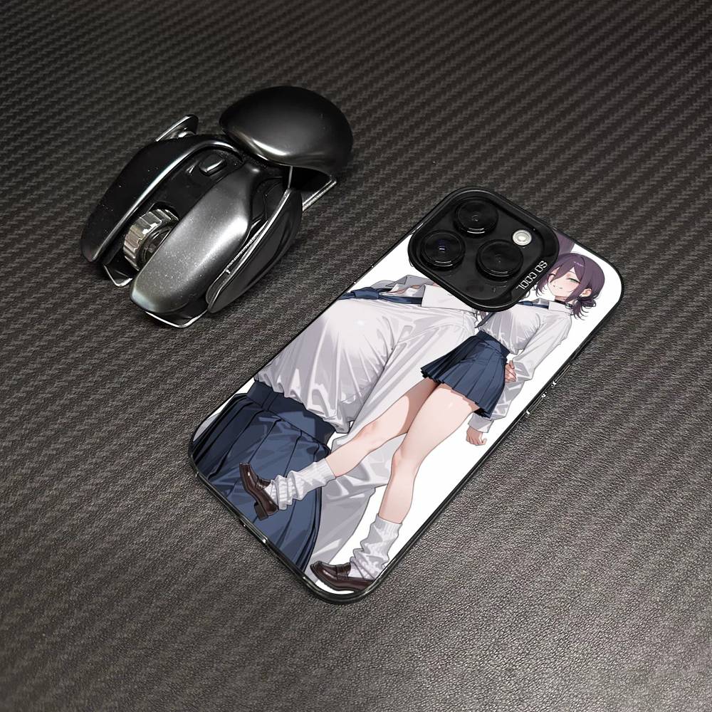 Anime Chainsaw Man Reze Arc Handyhülle Für IPhone 17 16 15 14 11 12 13 Pro Max Pro Plus Farbige Silberne Hülle