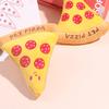 Dog Chew Toy Scentless Stress Relief Built-in Sounder Plush Pizza Stuffed Fast