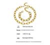 18K Gold-Plated Hip Hop Chain Necklace & Bracelet Set - European & American Style, Stainless Steel, Simple Luxury