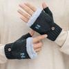 Woolen Cloth Flip Cover Gloves Thickened Mittens Gloves Fashion Winter Gloves  Outdoor Sports