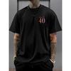 European Size Men's Drop-Shoulder T-Shirt, Chapter 40, Double-Sided Print Men's Loose Fit T-Shirt,New Trendy Style Men's Apparel,Men's Essential Front