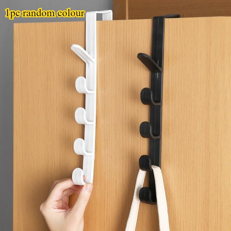 Over The Door Hook Rack, Multi-Purpose Hanger for Coats Bags Keys, Space-Saving Organizer for Bedroom Bathroom Kitchen