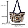 Braided Hollow Out Knitted Weave Bag Ethnic Style Beach Bag Sweet Crochet Tote Bag  Beach