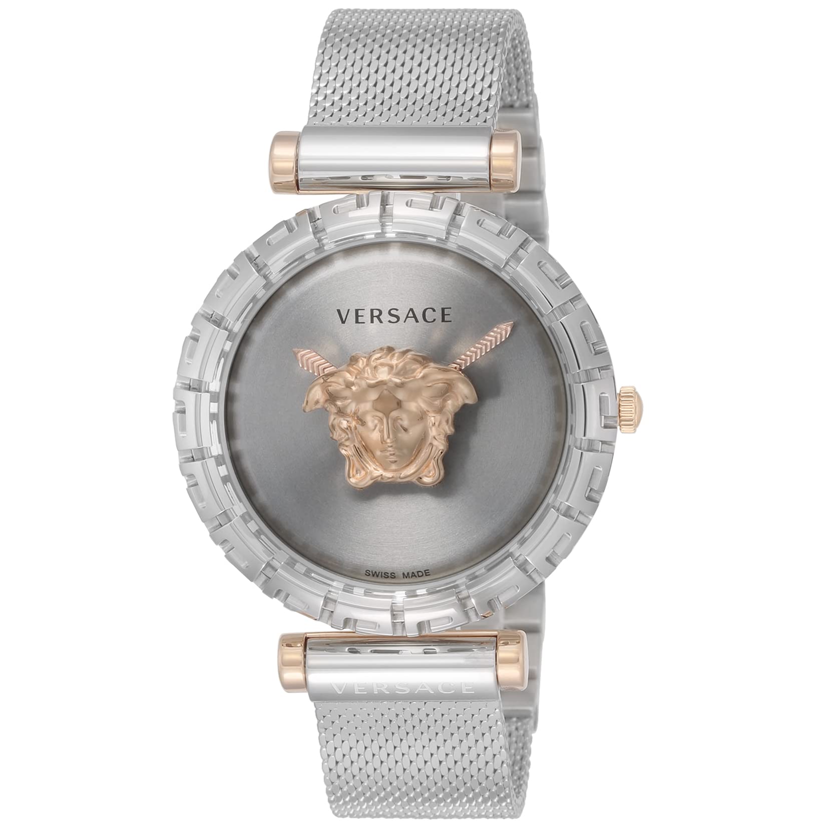 

Watch Palazzo Empire Gray Dial Stainless Steel Sapphire Glass Quartz 37MM Swiss Watch VEDV00419 Silver [Versace] Women s [Item]
