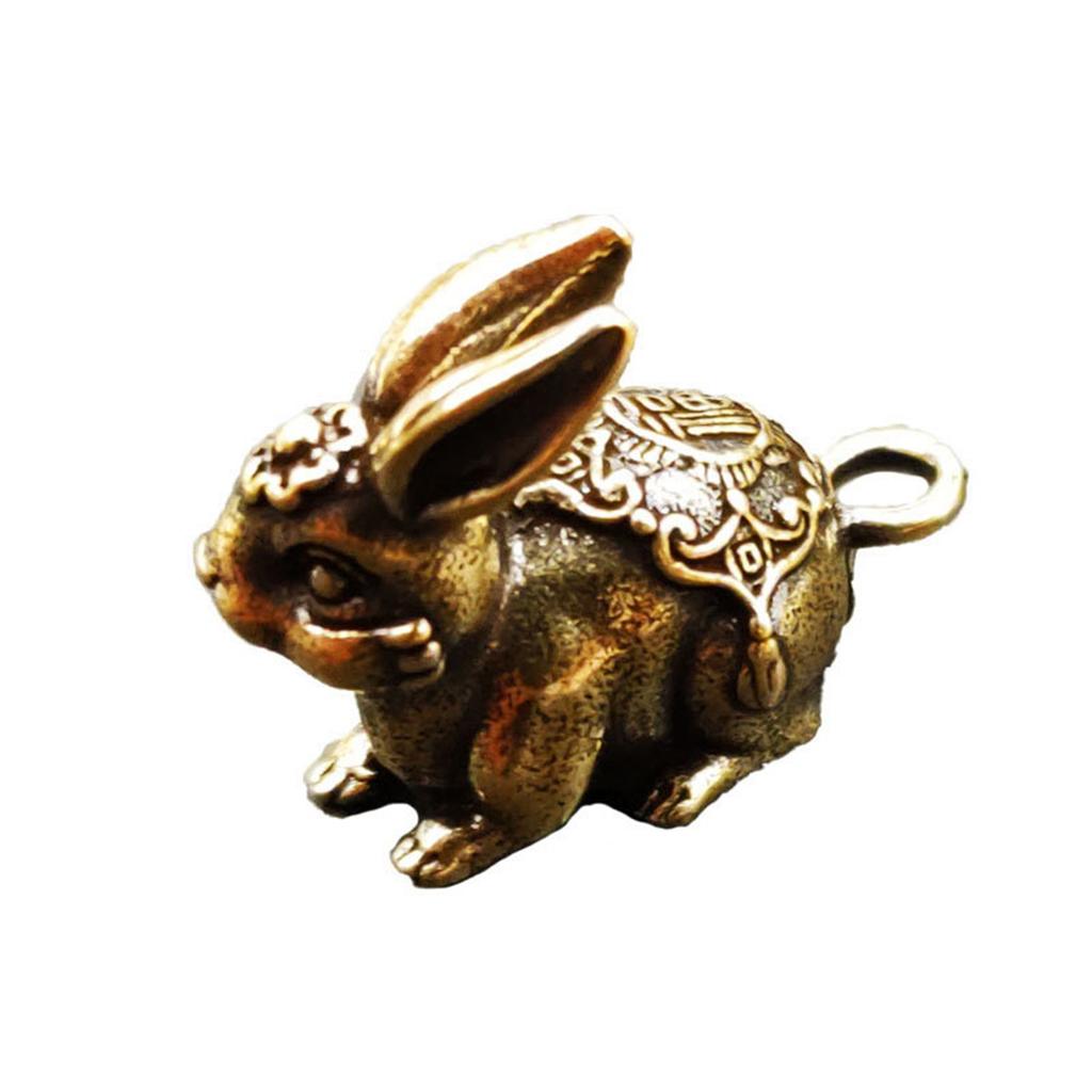 Klucz Charm Vintage Realistyczny mosiężny Zodiak Zwierzę Królik Miniaturowy brelok do kluczy Wisiorek do samochodu
