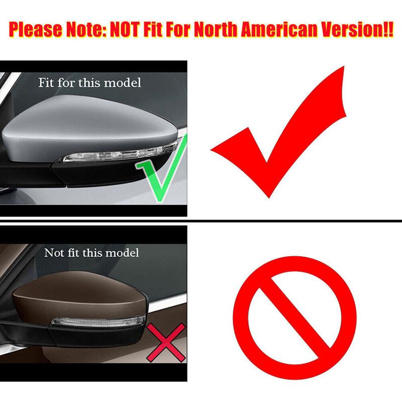 PAIR For VW Jetta 2011-2017 Passat B7 2011-2014 OX Horn Door Mirror Cover Exterior Cap Side Wing Protective Trim Car Decor