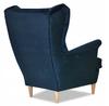 Diana Wing Chair with Footrest Scandinavian Family Meble Navy Blue Peak